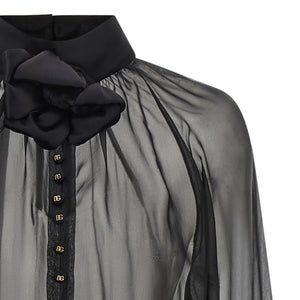 Dolce & Gabbana Chiffon Blouse With Flower