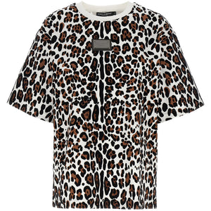 Dolce & Gabbana Animal Print Logo Plaque T-shirt