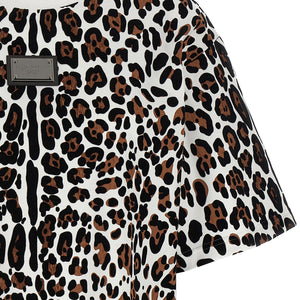 Dolce & Gabbana Animal Print Logo Plaque T-shirt