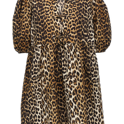 Ganni Leopard Poplin Dress