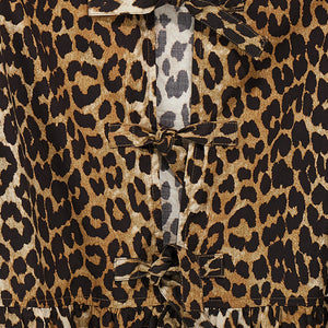 Ganni Leopard Poplin Dress