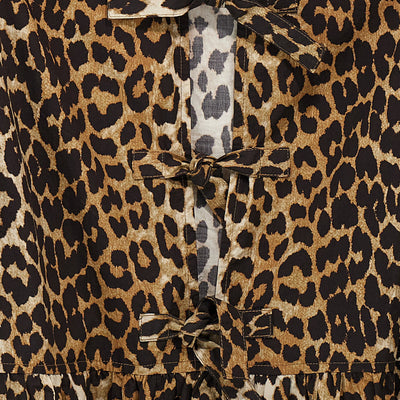 Ganni Leopard Poplin Dress