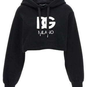 Dolce & Gabbana Logo Embroidery Cropped Hoodie