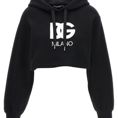 Dolce & Gabbana Logo Embroidery Cropped Hoodie