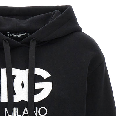 Dolce & Gabbana Logo Embroidery Cropped Hoodie