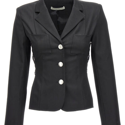 Alessandra Rich Single Breast Lace-up Blazer Jacket