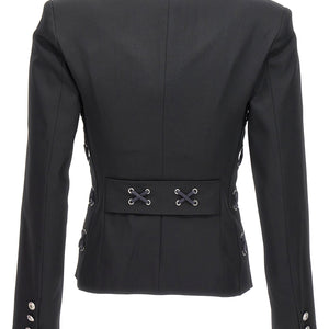 Alessandra Rich Single Breast Lace-up Blazer Jacket