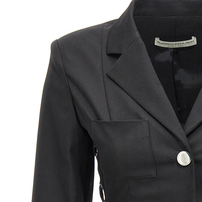 Alessandra Rich Single Breast Lace-up Blazer Jacket
