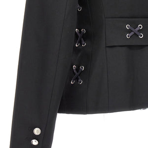 Alessandra Rich Single Breast Lace-up Blazer Jacket