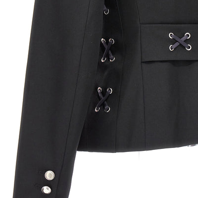 Alessandra Rich Single Breast Lace-up Blazer Jacket