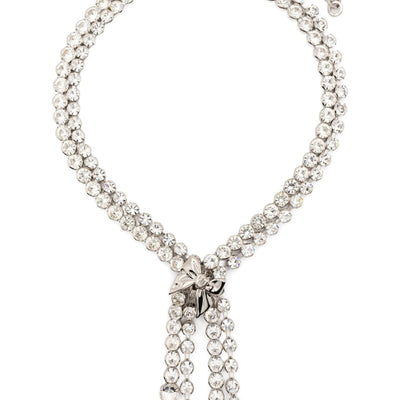 Alessandra Rich Bow Crystals Necklace