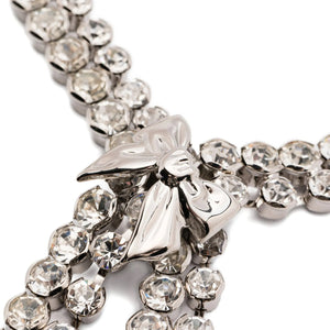 Alessandra Rich Bow Crystals Necklace