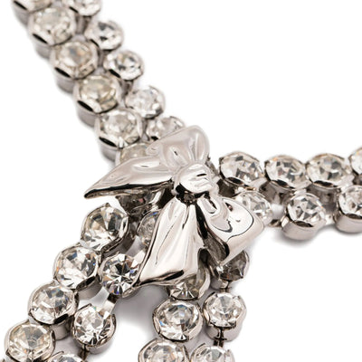 Alessandra Rich Bow Crystals Necklace
