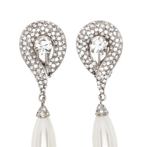 Alessandra Rich Pendant Pearl Earrings