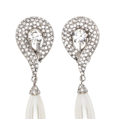 Alessandra Rich Pendant Pearl Earrings