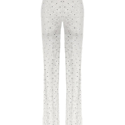 Alessandra Rich Rhinestone Lace Leggings