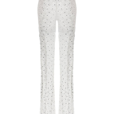 Alessandra Rich Rhinestone Lace Leggings