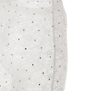 Alessandra Rich Rhinestone Lace Leggings