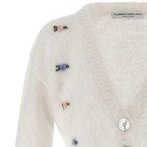 Alessandra Rich Carded Mohair Cardigan
