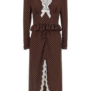 Alessandra Rich Polka Dot Midi Dress
