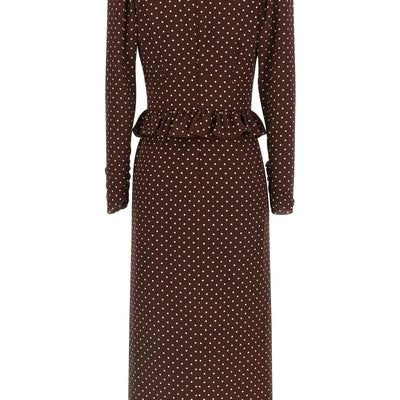 Alessandra Rich Polka Dot Midi Dress