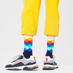 Happy Socks Unisex Faded Diamond Crew Length Socks for Women and Men