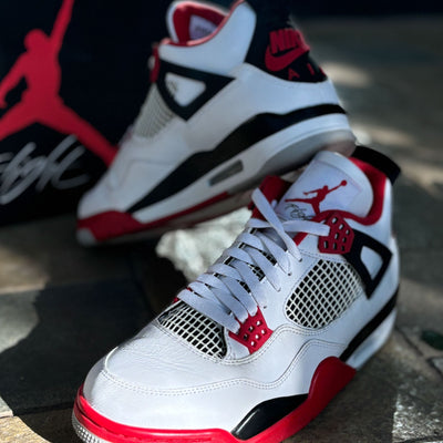 Nike Air Jordan 4 Retro White/Red Black-Tech Grey