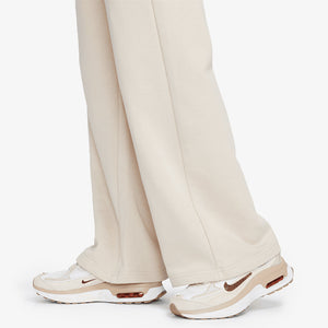 Nike | MID RISE WIDE LEG SWEATPANTS  { SANDDRIFT/WHITE