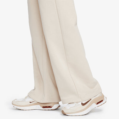 Nike | MID RISE WIDE LEG SWEATPANTS  { SANDDRIFT/WHITE