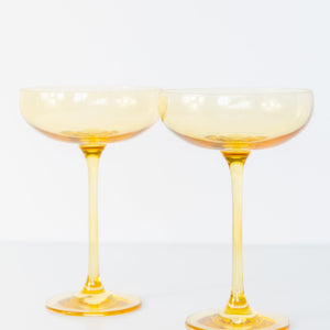 Estelle Colored Champagne Coupe Stemware - Set of 2 {Yellow}
