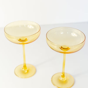 Estelle Colored Champagne Coupe Stemware - Set of 2 {Yellow}