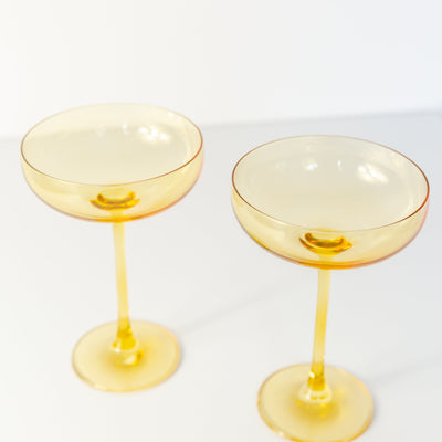 Estelle Colored Champagne Coupe Stemware - Set of 2 {Yellow}