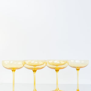 Estelle Colored Champagne Coupe Stemware - Set of 6 {Yellow}