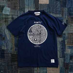 FDMTL | PRINTED PAISELY INDIGO TEE  { INDIGO
