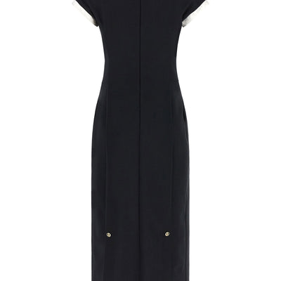 Thom Browne Polo Dress With Intarsia And Rwb Detail