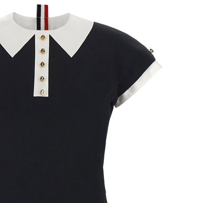 Thom Browne Polo Dress With Intarsia And Rwb Detail