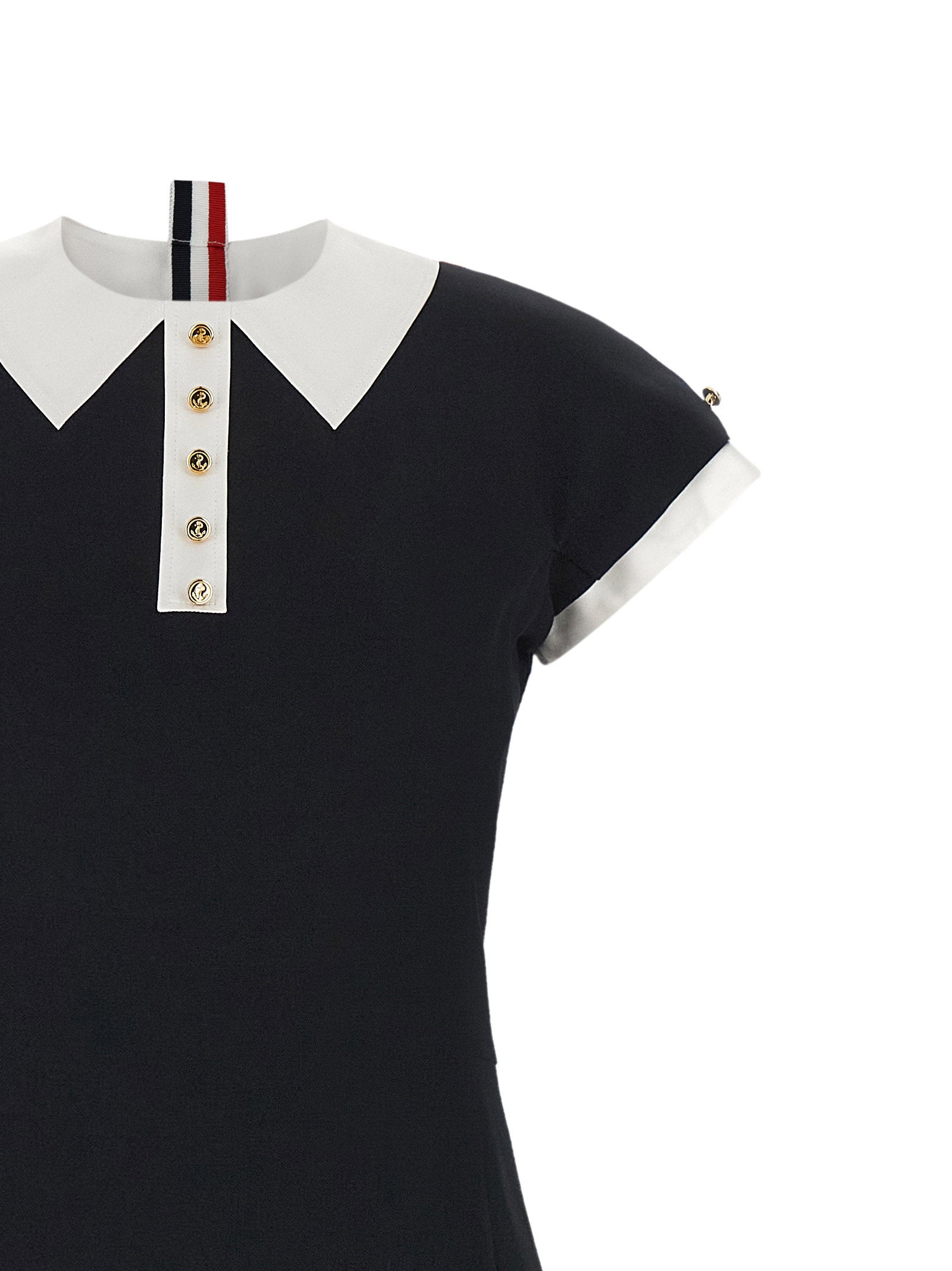 Thom Browne Polo Dress With Intarsia And Rwb Detail