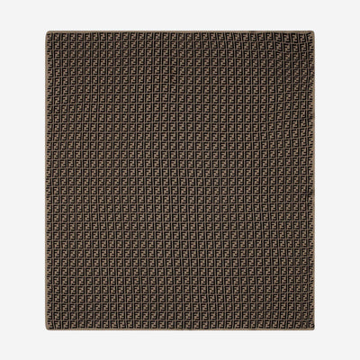 Fendi Cotton and Cashmere Baby Brown Blanket
