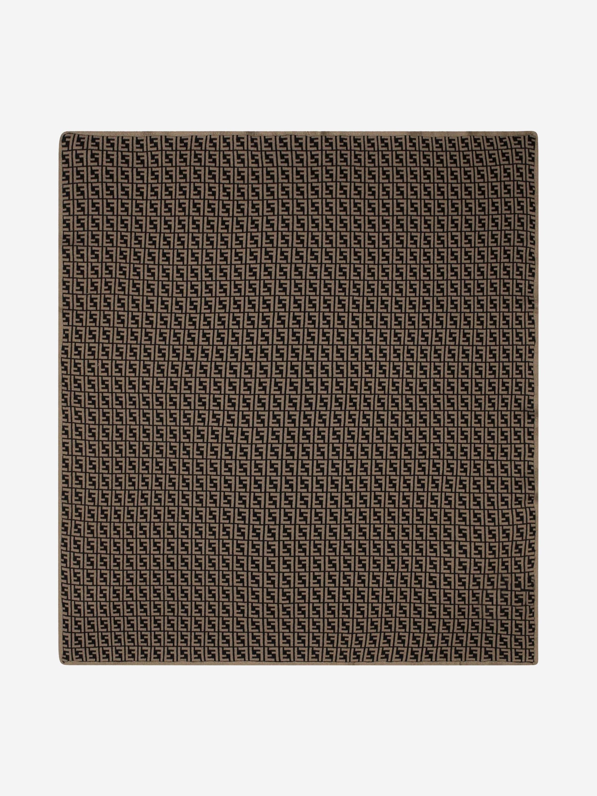 Fendi Cotton and Cashmere Baby Brown Blanket
