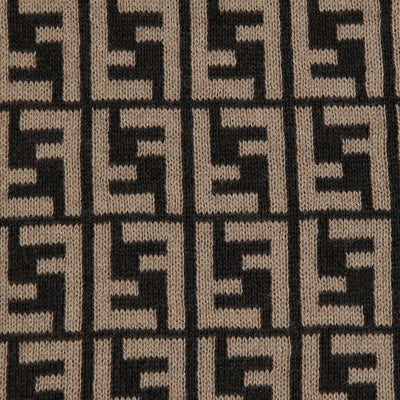 Fendi Cotton and Cashmere Baby Brown Blanket