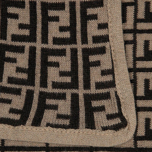 Fendi Cotton and Cashmere Baby Brown Blanket