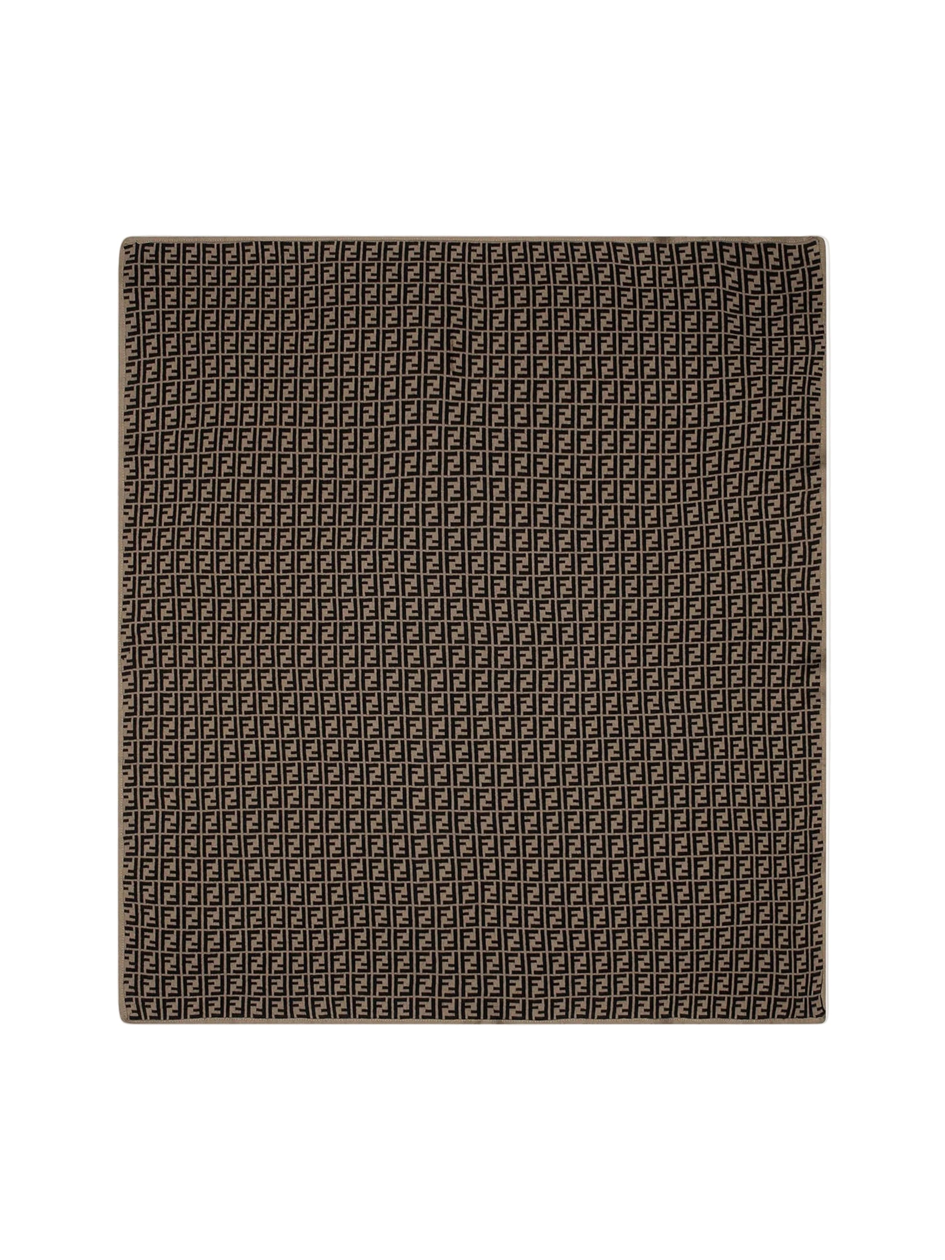 Fendi Cotton and Cashmere Baby Brown Blanket