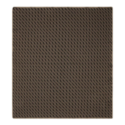 Fendi Cotton and Cashmere Baby Brown Blanket