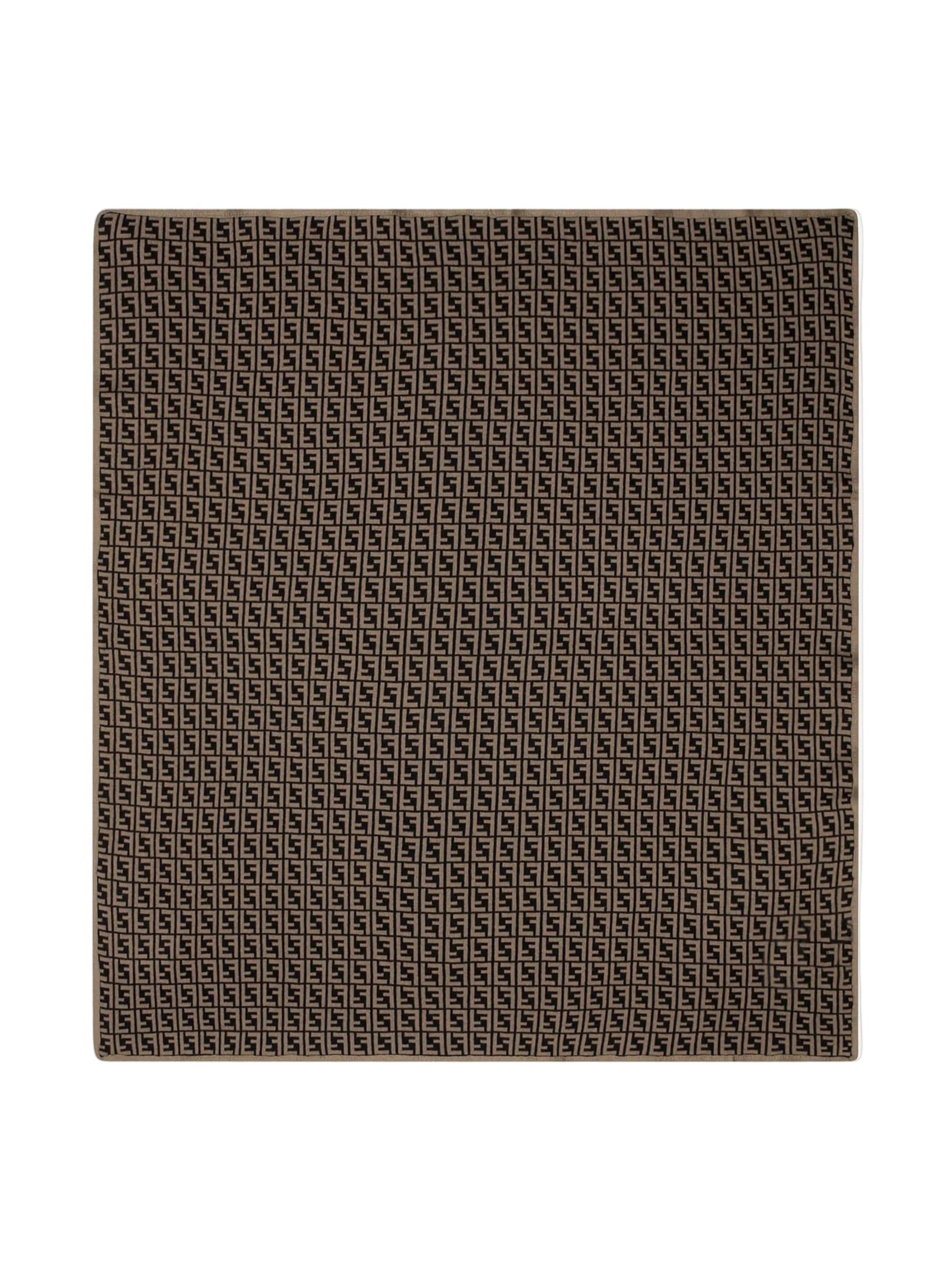 Fendi Cotton and Cashmere Baby Brown Blanket