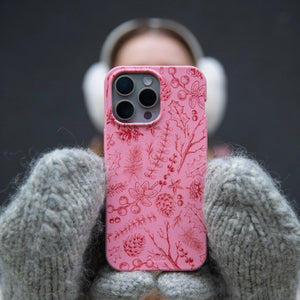 Bubblegum Pink Festive Forest iPhone 15 Pro Case