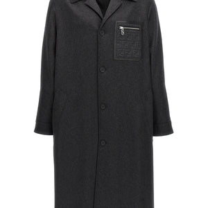 Fendi Single-breasted Cashmere Coat