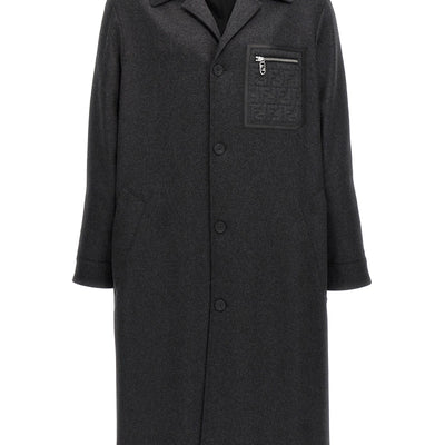 Fendi Single-breasted Cashmere Coat