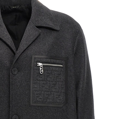 Fendi Single-breasted Cashmere Coat