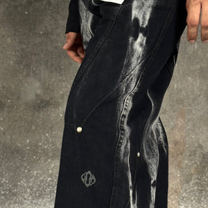 Waves Panelled-Shibori Black