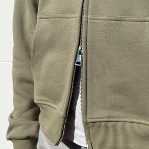 Coszus Embroidered Sage Zip-Up Hoodie